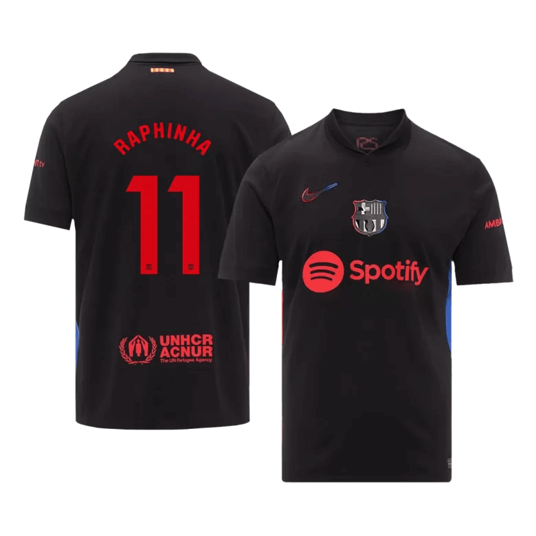 Fans Galaxy | Barcelona RAPHINHA #11 2024/25 Jersey Away Edition - Spotify Logo and Text | €31.99