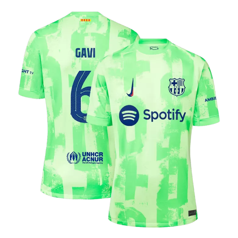 Fans Galaxy | Barcelona GAVI #6 2024/25 Jersey Third Away Edition - Spotify Logo and Text | €31.99