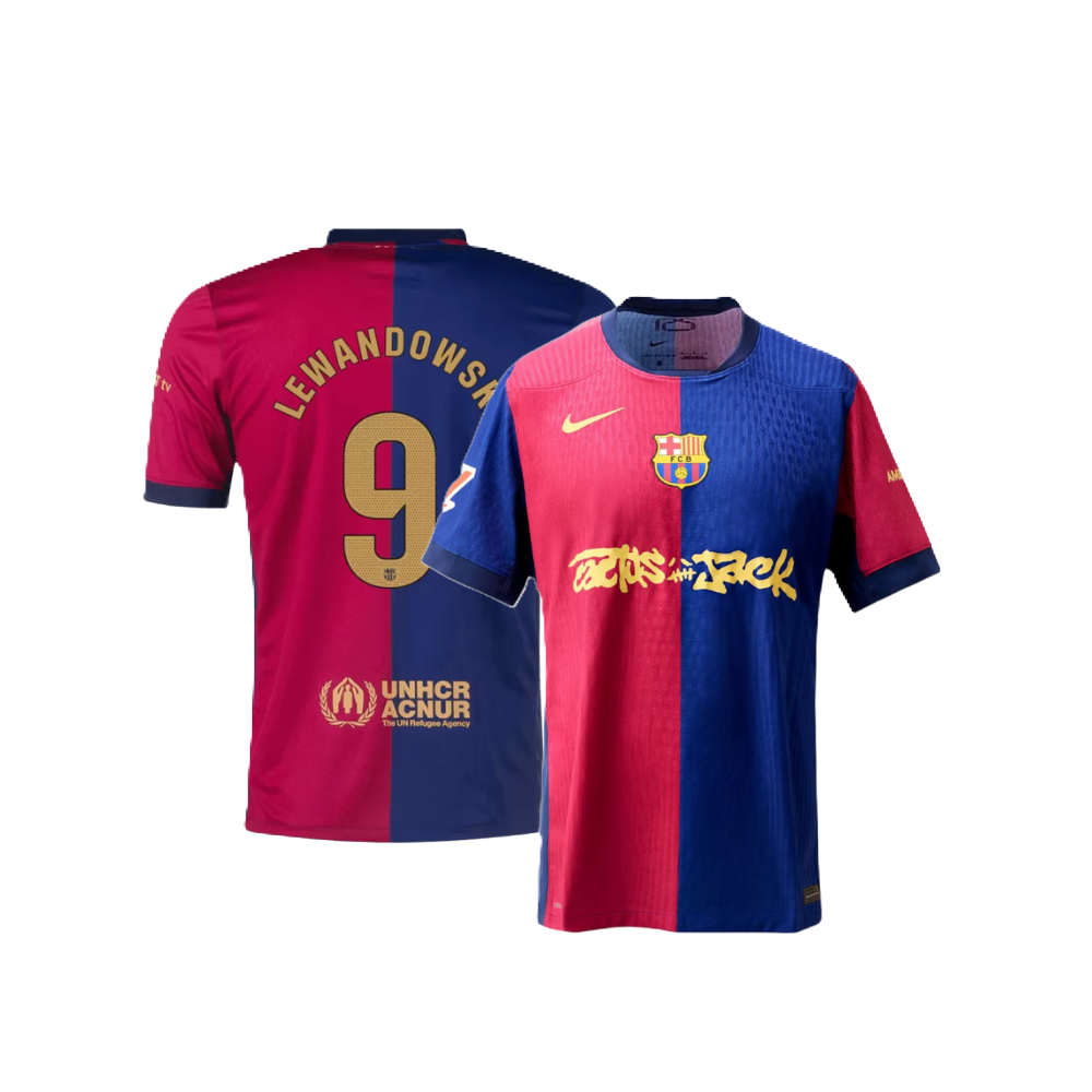 Barcelona LEWANDOWSKI #9 2024-25 Jersey Home Edition- TRAVIS SCOTT