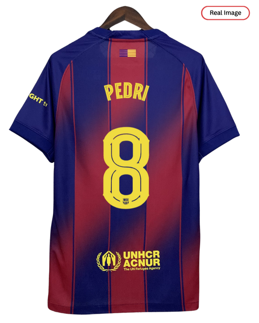 Barcelona PEDRI #8 2025/26 Jersey Home Edition - Spotify Logo Only