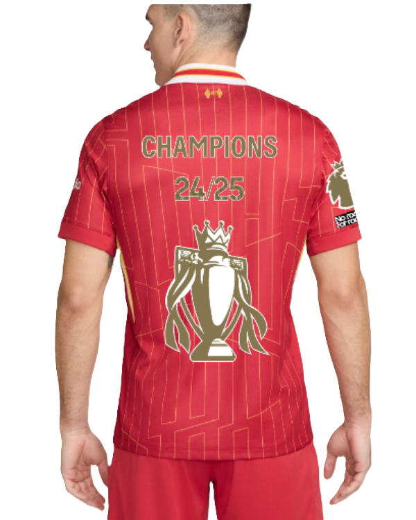 Liverpool 24/25 Jersey Home Edition - CHAMPIONS 24/25 and Gold Trophy