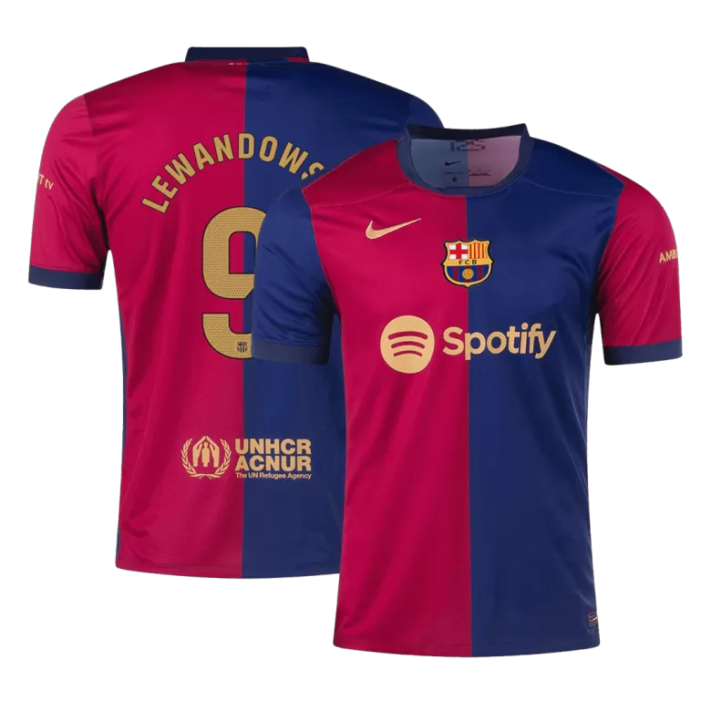 Barcelona LEWANDOWSKI #9 2024-25 Jersey Home Edition - Spotify Full Logo