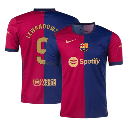 Barcelona LEWANDOWSKI #9 2024-25 Jersey Home Edition - Spotify Full Logo