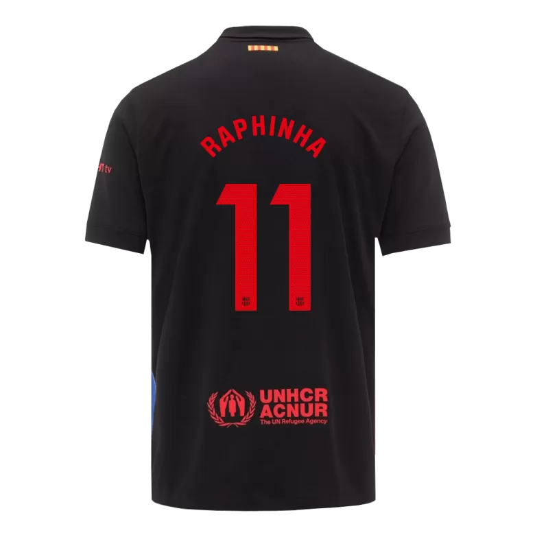 Barcelona RAPHINHA #11 2024/25 Jersey Away Edition - Spotify Logo and Text