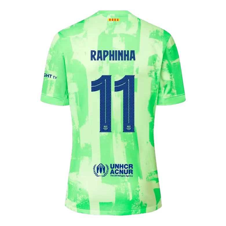 Barcelona RAPHINHA #11 2024/25 Jersey Third Away Edition - Spotify Logo and Text