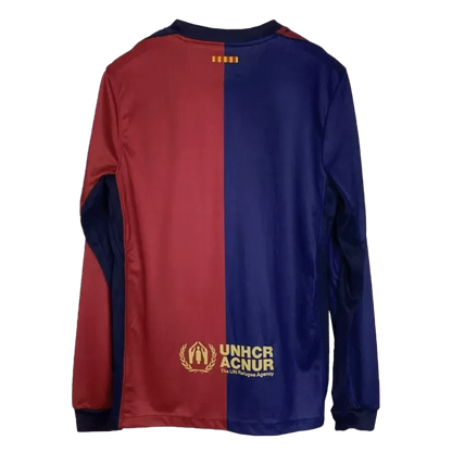 Barcelona Retro Jersey Long Sleeve Home Edition - Spotify Logo and Text