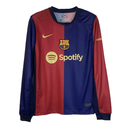 Barcelona Retro Jersey Long Sleeve Home Edition - Spotify Logo and Text