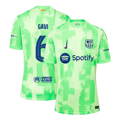 Fans Galaxy | Barcelona GAVI #6 2024/25 Jersey Third Away Edition - Spotify Logo and Text | €31.99