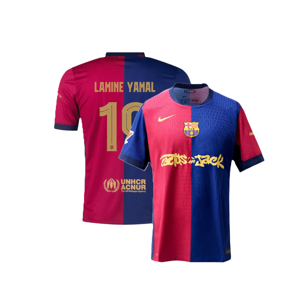 Barcelona LAMINE YAMAL #19 2024-25 Jersey Home Edition- TRAVIS SCOTT