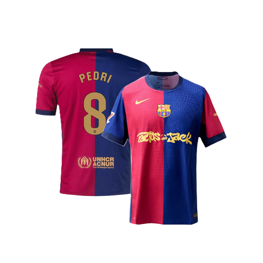 Barcelona PEDRI #8 2024-25 Jersey Home Edition- TRAVIS SCOTT