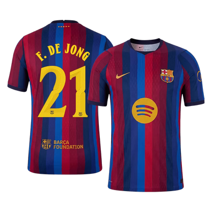 Barcelona DE JONG #21 2026/27 Home Jersey UCL Edition