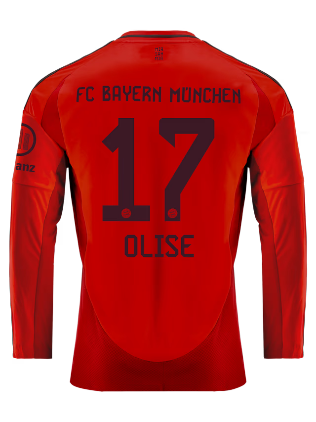 Bayern Munchen OLISE #17 2024/25 Long Sleeve Jersey Home Edition