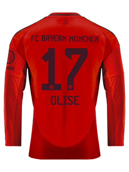 Bayern Munchen OLISE #17 2024/25 Long Sleeve Jersey Home Edition