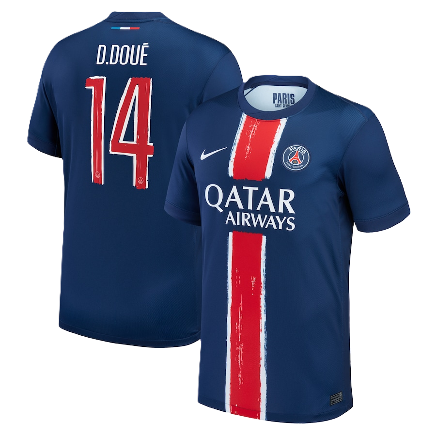 Paris Saint Germain Desire Doue #14 2024/25 Jersey Home Edition - Cup Printing