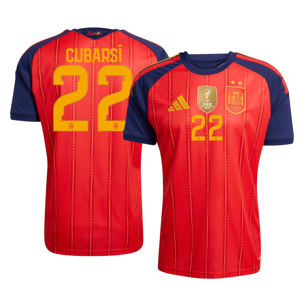 Spain CUBARSÍ #22 2026 World Cup Home Edition Jersey Champions