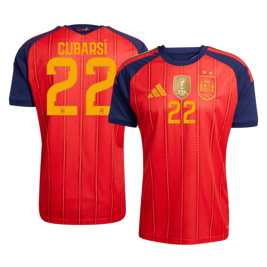 Spain CUBARSÍ #22 2026 World Cup Home Edition Jersey Champions
