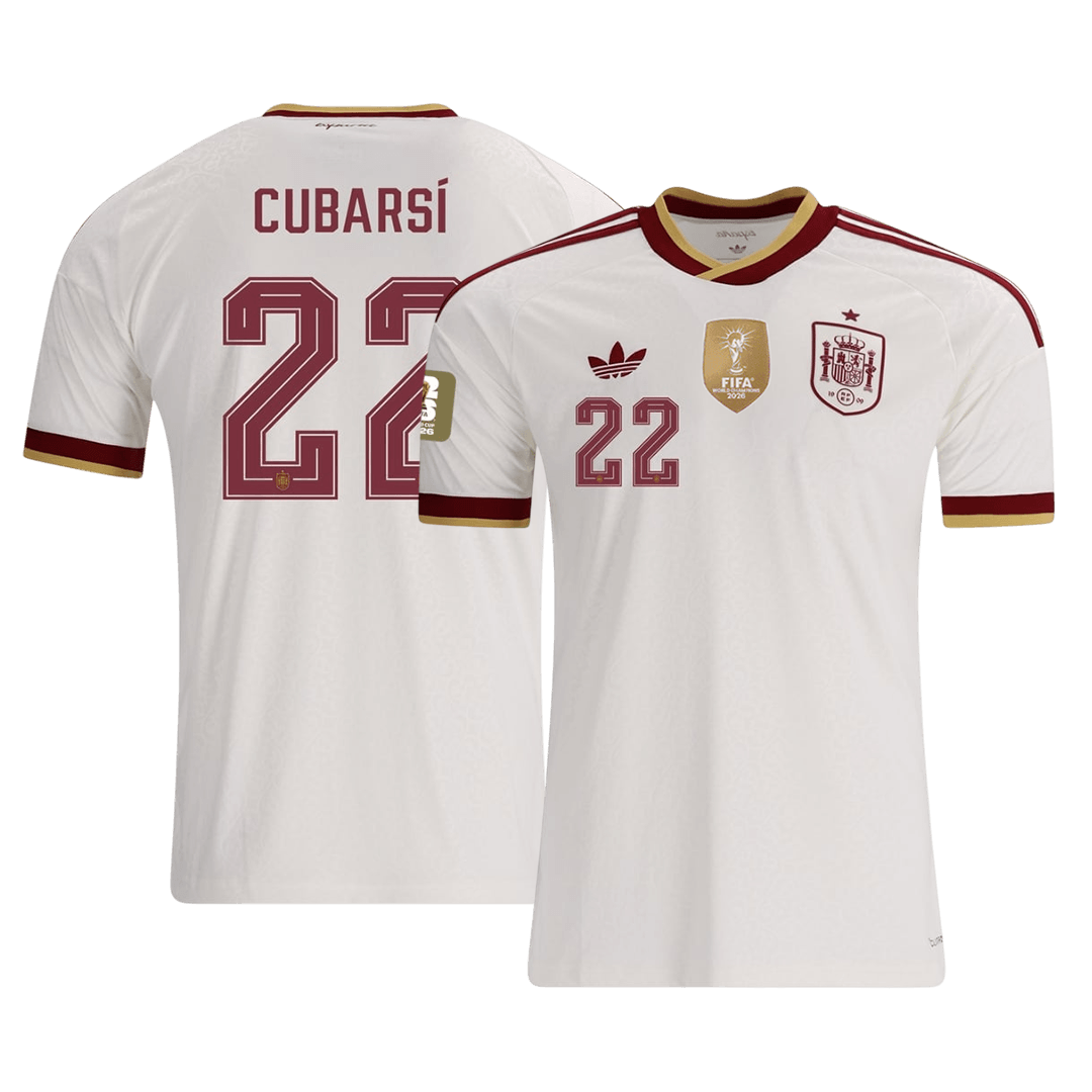 Spain CUBARSÍ #22 2026 World Cup Away Edition Jersey Champions