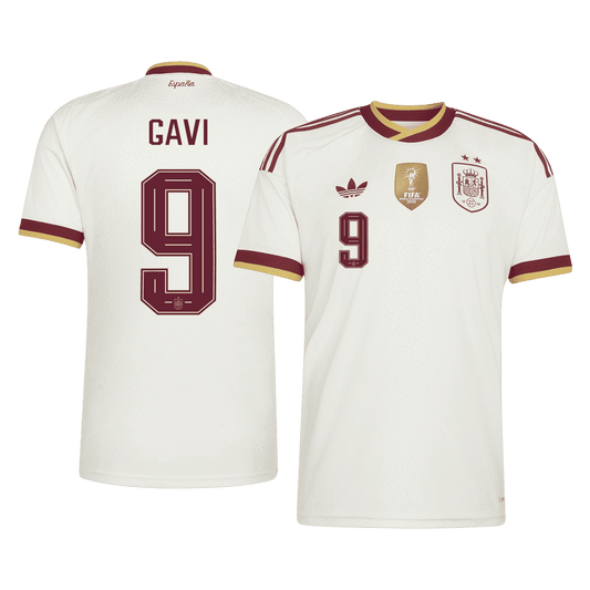 Spain GAVI #9 2026 World Cup Away Edition Jersey Champions