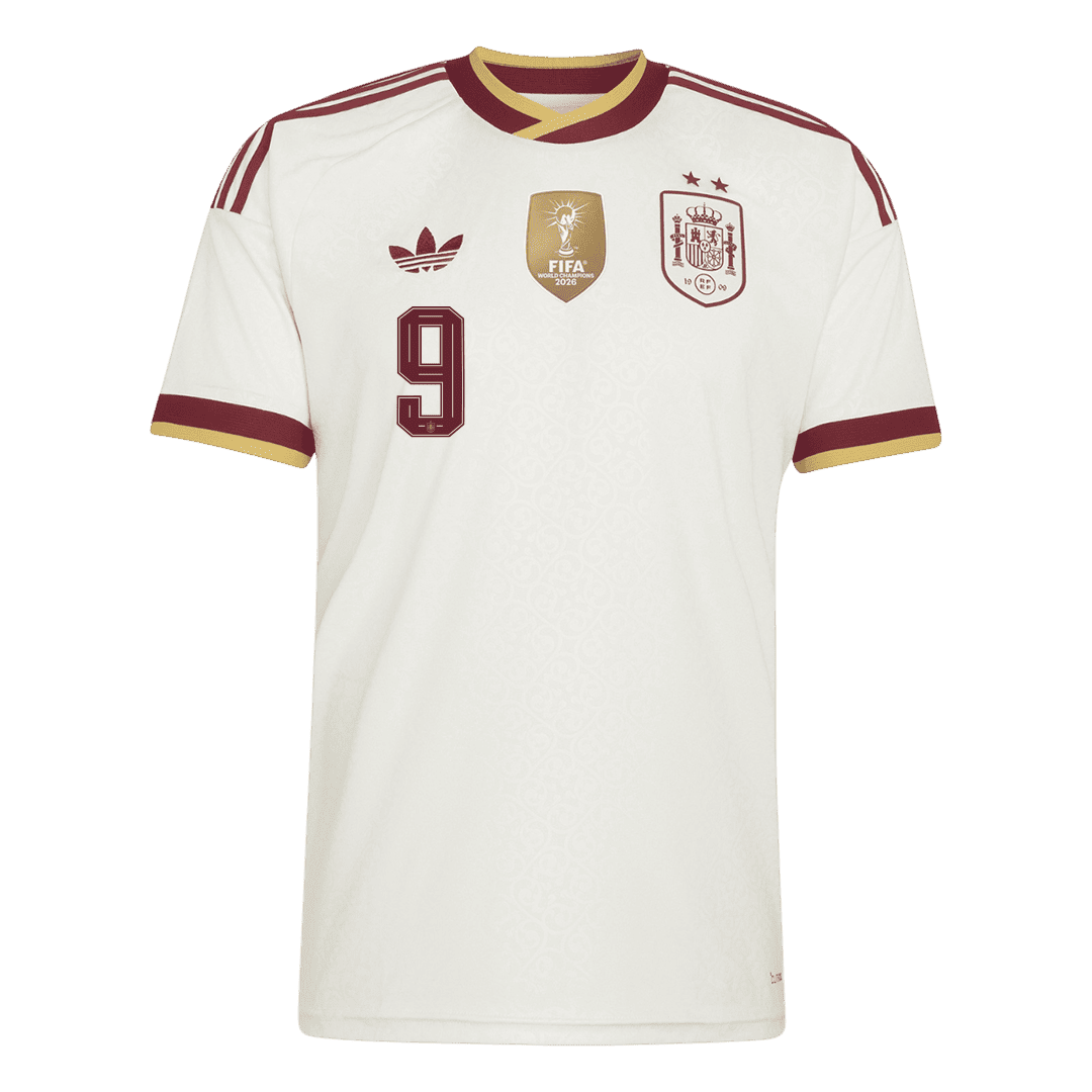 Spain GAVI #9 2026 World Cup Away Edition Jersey Champions