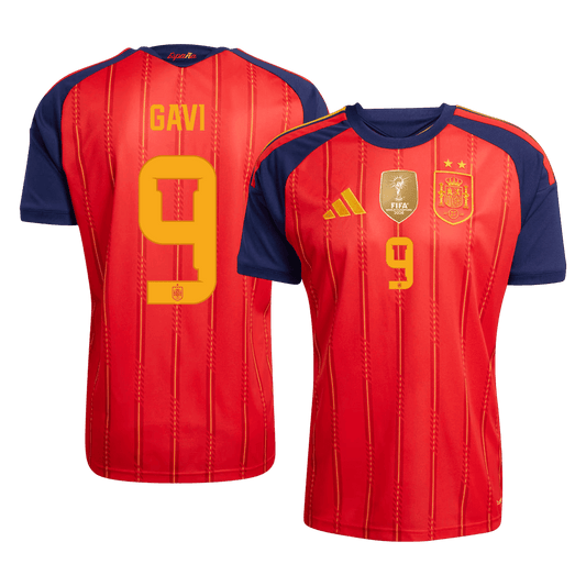 Spain GAVI #9 2026 World Cup Home Edition Jersey Champions