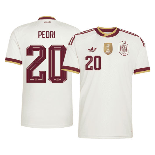 Spain PEDRI #20 2026 World Cup Away Edition Jersey Champions