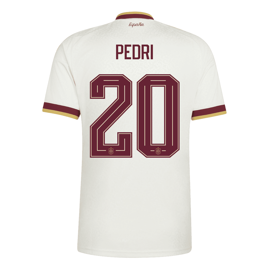 Spain PEDRI #20 2026 World Cup Away Edition Jersey Champions