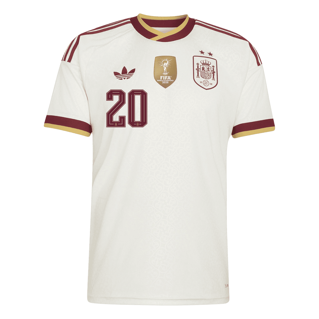 Spain PEDRI #20 2026 World Cup Away Edition Jersey Champions