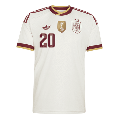 Spain PEDRI #20 2026 World Cup Away Edition Jersey Champions