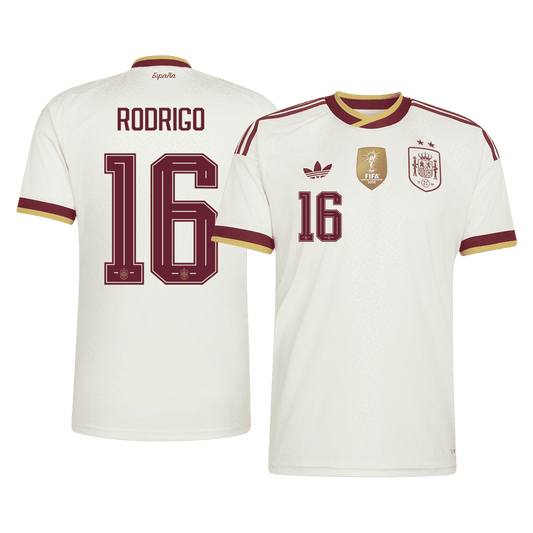 Spain RODRIGO #16 2026 World Cup Away Edition Jersey Champions