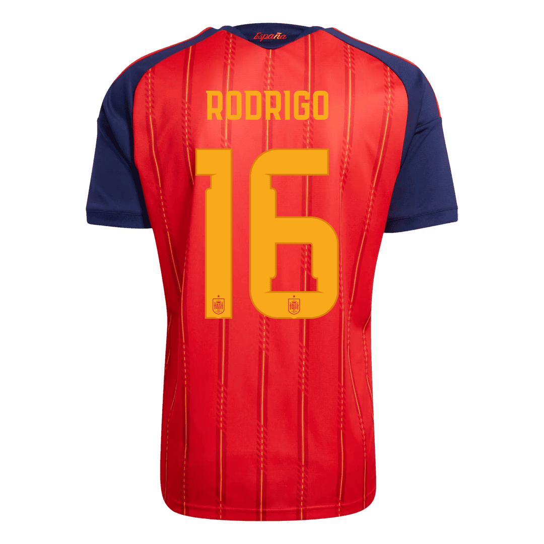 Spain RODRIGO #16 2026 World Cup Home Edition Jersey Champions