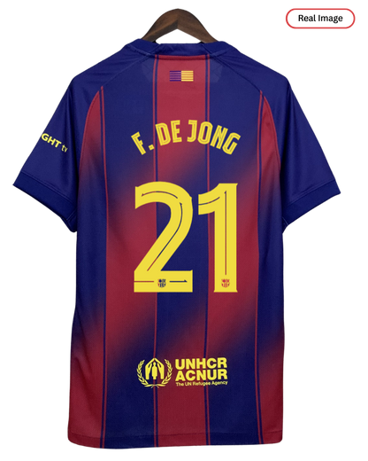 Barcelona F. DE JONG #21 2025/26 Jersey Home Edition - Spotify Logo Only