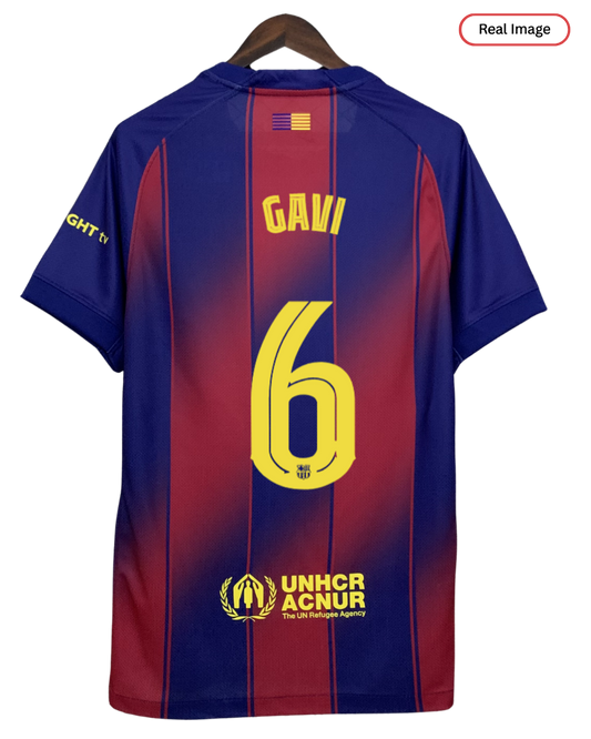 Barcelona GAVI #6 2025/26 Jersey Home Edition - Spotify Logo Only