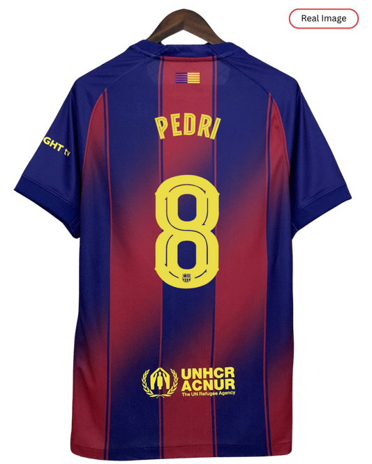 Barcelona PEDRI #8 2025/26 Jersey Home Edition - Spotify Logo Only