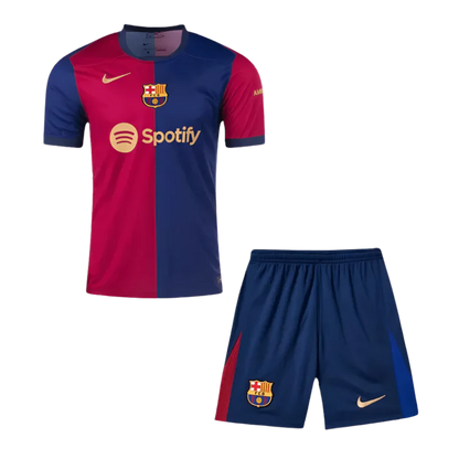 Kids Barcelona LAMINE YAMAL #19 2024/25 Home Edition Spotify Logo and Text - Kit