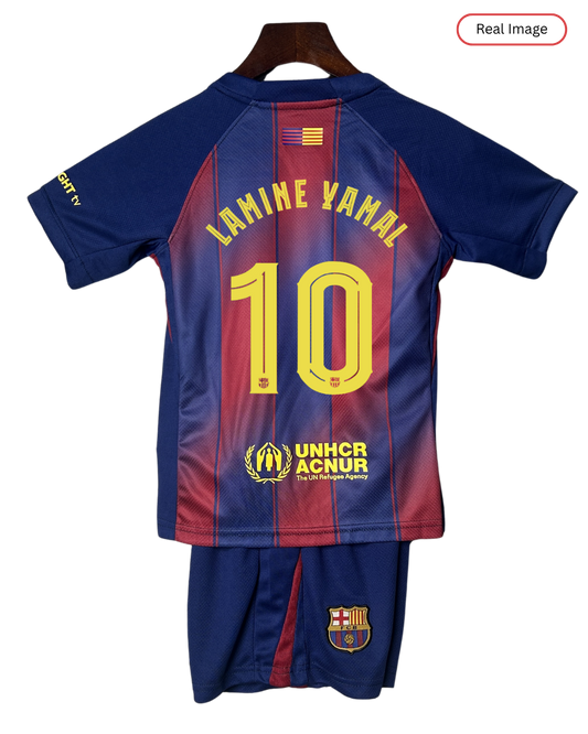Kids Barcelona LAMINE YAMAL #10 2025/26 Home Edition Spotify Logo only - Kit