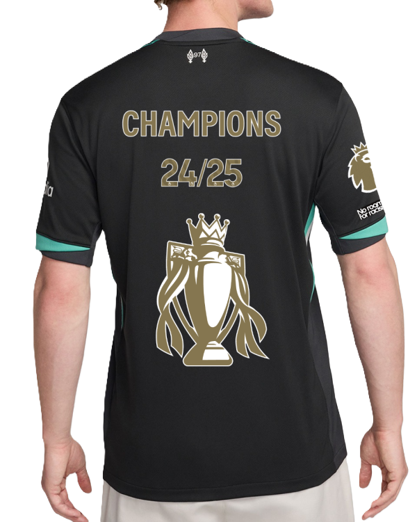 Liverpool 24/25 Jersey Away Edition - CHAMPIONS 24/25 and Gold Trophy