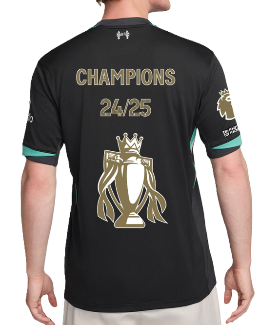 Liverpool 24/25 Jersey Away Edition - CHAMPIONS 24/25 and Gold Trophy