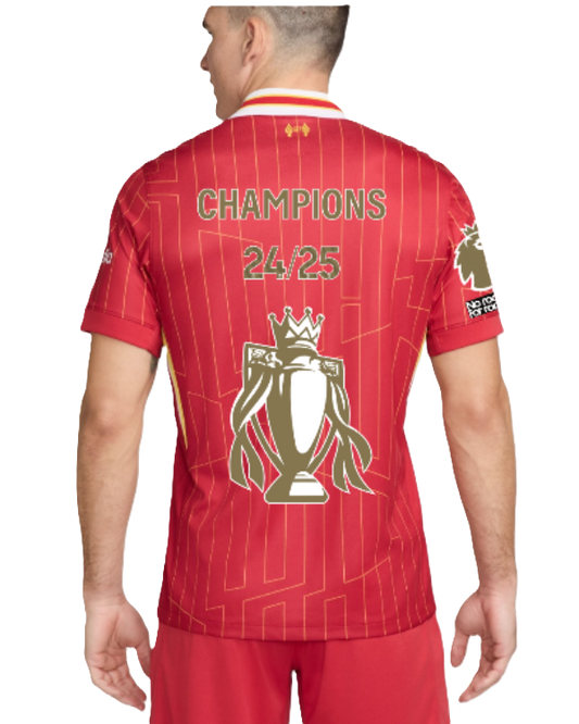 Liverpool 24/25 Jersey Home Edition - CHAMPIONS 24/25 and Gold Trophy